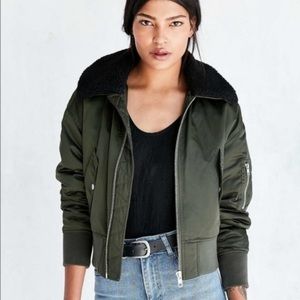 Green urban outfitters bomber jacket